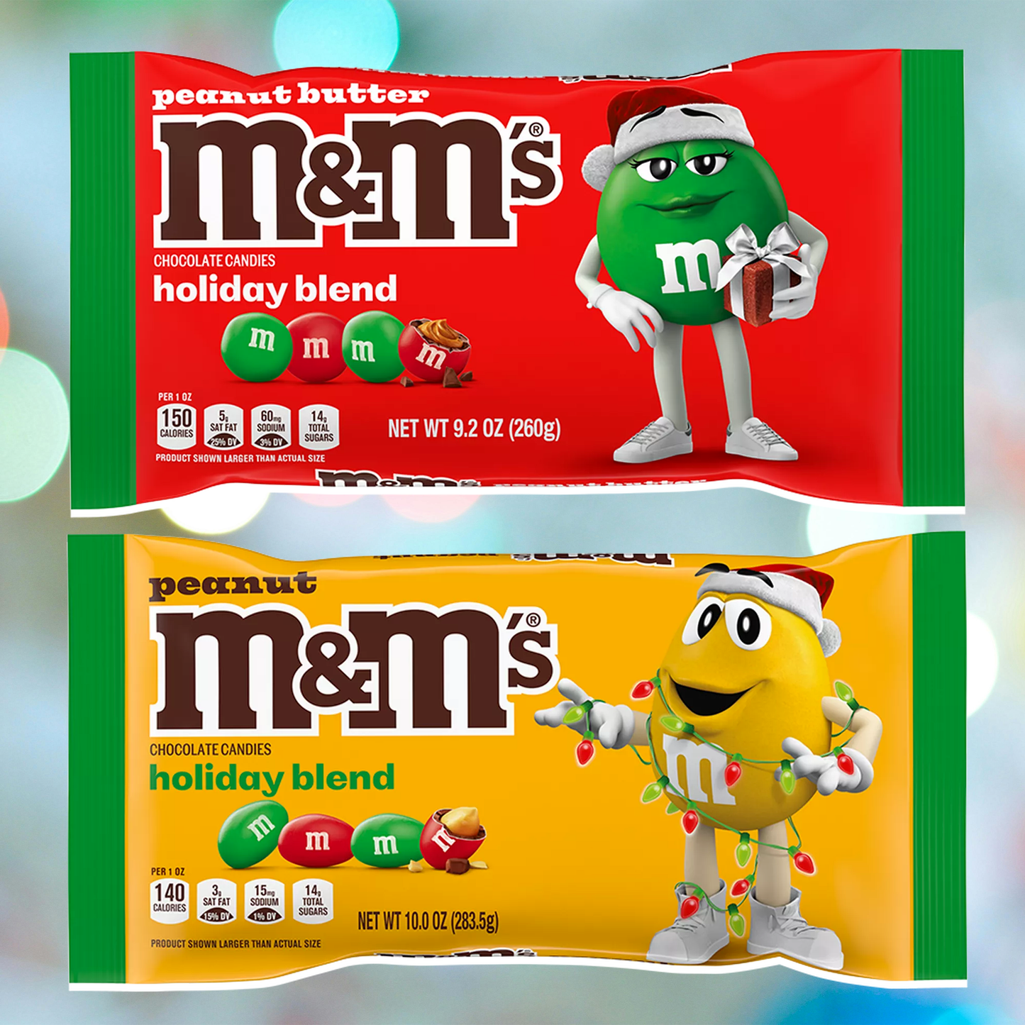 M&M's Holiday Variety Pack of 5- Milk Chocolate, Peanut Chocolate, Mint Chocolate, Toasty Holiday Peanut, Peanut Butter Chocolate