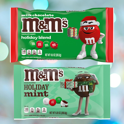 M&M's Holiday Variety Pack of 5- Milk Chocolate, Peanut Chocolate, Mint Chocolate, Toasty Holiday Peanut, Peanut Butter Chocolate