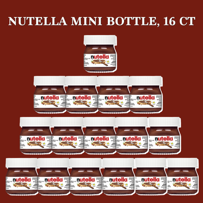 Nutella Mini Jars 16 Pack - Individual 0.88oz Glass Bottles, Perfect for Gifts & Snacking