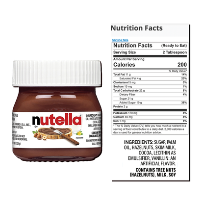 Nutella Mini Jars 16 Pack - Individual 0.88oz Glass Bottles, Perfect for Gifts & Snacking