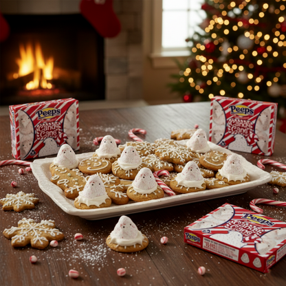 Peeps Candy Cane Flavored Chicks Pack of 4 (40 Total Chicks)