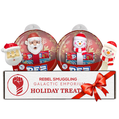 Pez Christmas Ornament 1 Santa and 1 Snowman Pack of 2