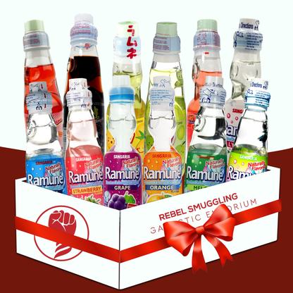 Ramune Japanese Soda Variety Pack 12 Flavors - Authentic Marble Soda Gift Set