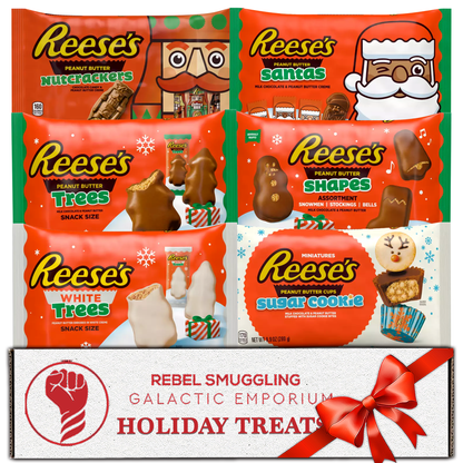 Reese's Christmas Figurines Variety Pack of 6- White Chocolate Trees, Mystery Shapes, Nutcrackers, Trees, Santas, Sugar Cookie