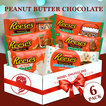 Reese's Christmas Figurines Variety Pack of 6- White Chocolate Trees, Mystery Shapes, Nutcrackers, Trees, Santas, Sugar Cookie