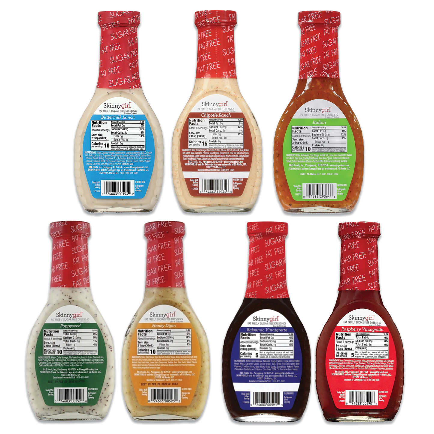 Salad Dressing 7 Flavor Variety Pack Care Package Gift Basket by Rebel Smuggling Galactic Emporium (7 x 8oz Bottles)