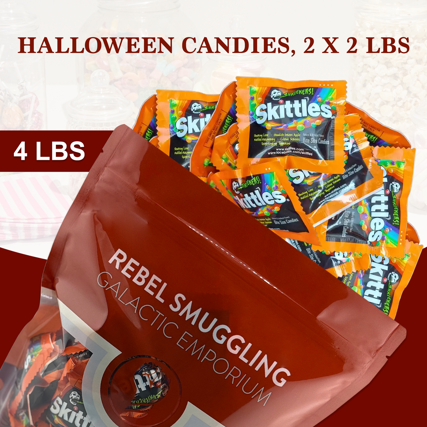 Skittles Sour Funsize Halloween Shriekers 4lb Bag