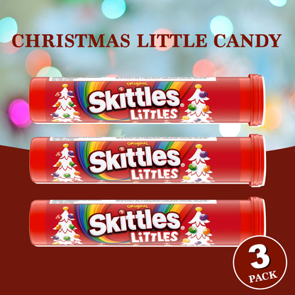 Skittles Christmas Candy Cane Tube Pack of 3. Christmas Candy Fruity Candy Pieces Littles Mega Tubes 3 Pack. Christmas Stocking Stuffer Candy for Kids and Adults.