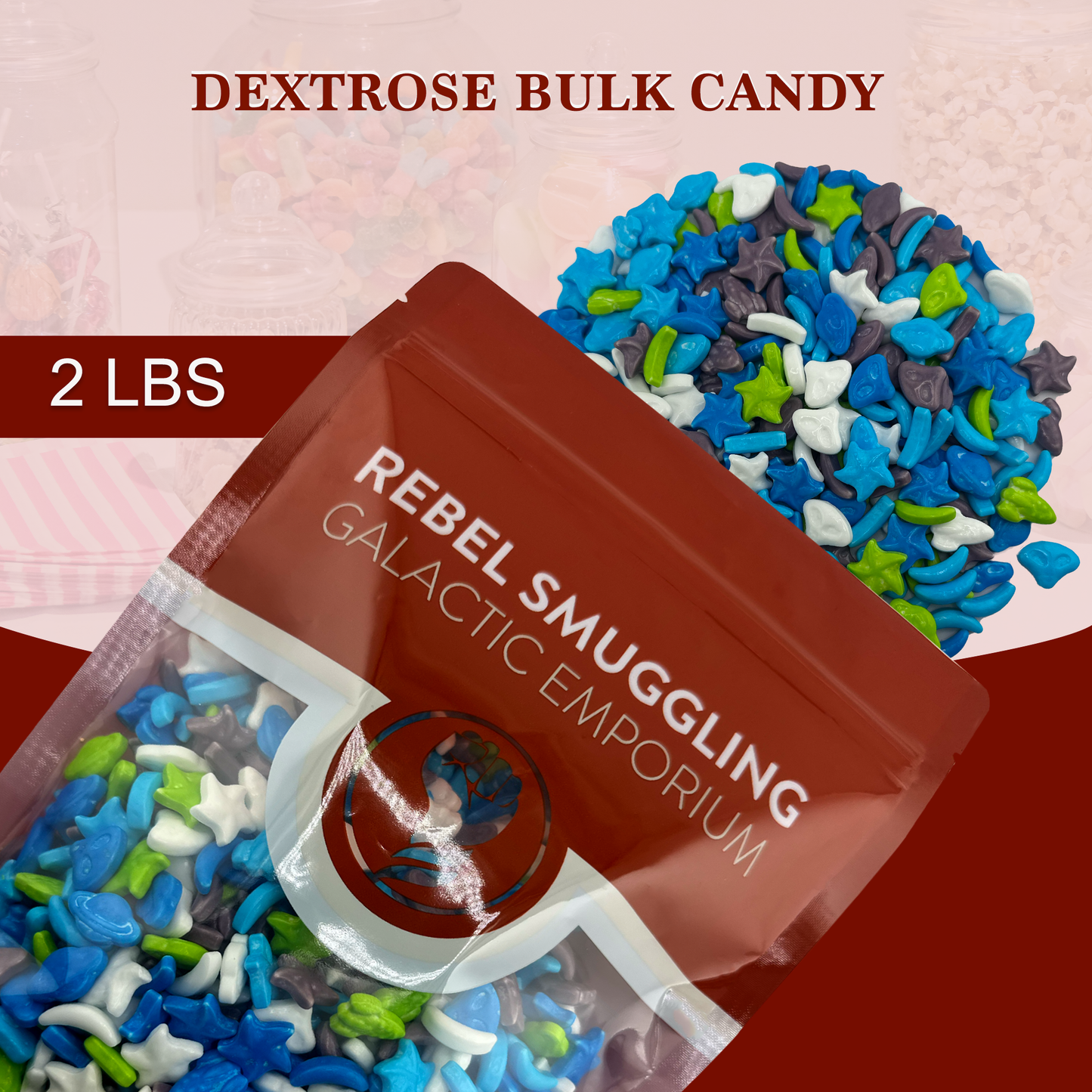 Space Themed Hard Candy Bulk 2LB Bag, Bulk Candy For Gumball Machine by Rebel Smuggling Galactic Emporium.