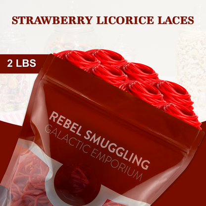 Strawberry Licorice Laces Bulk 2LB Bag by Rebel Smuggling Galactic Emporium