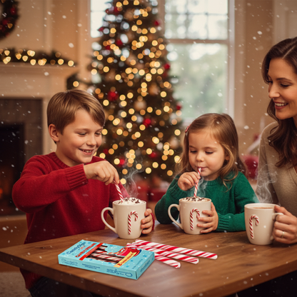 CandySips Gilliam Peppermint Candy Straws - Edible Stirrers (24 Straws, Pack of 3)