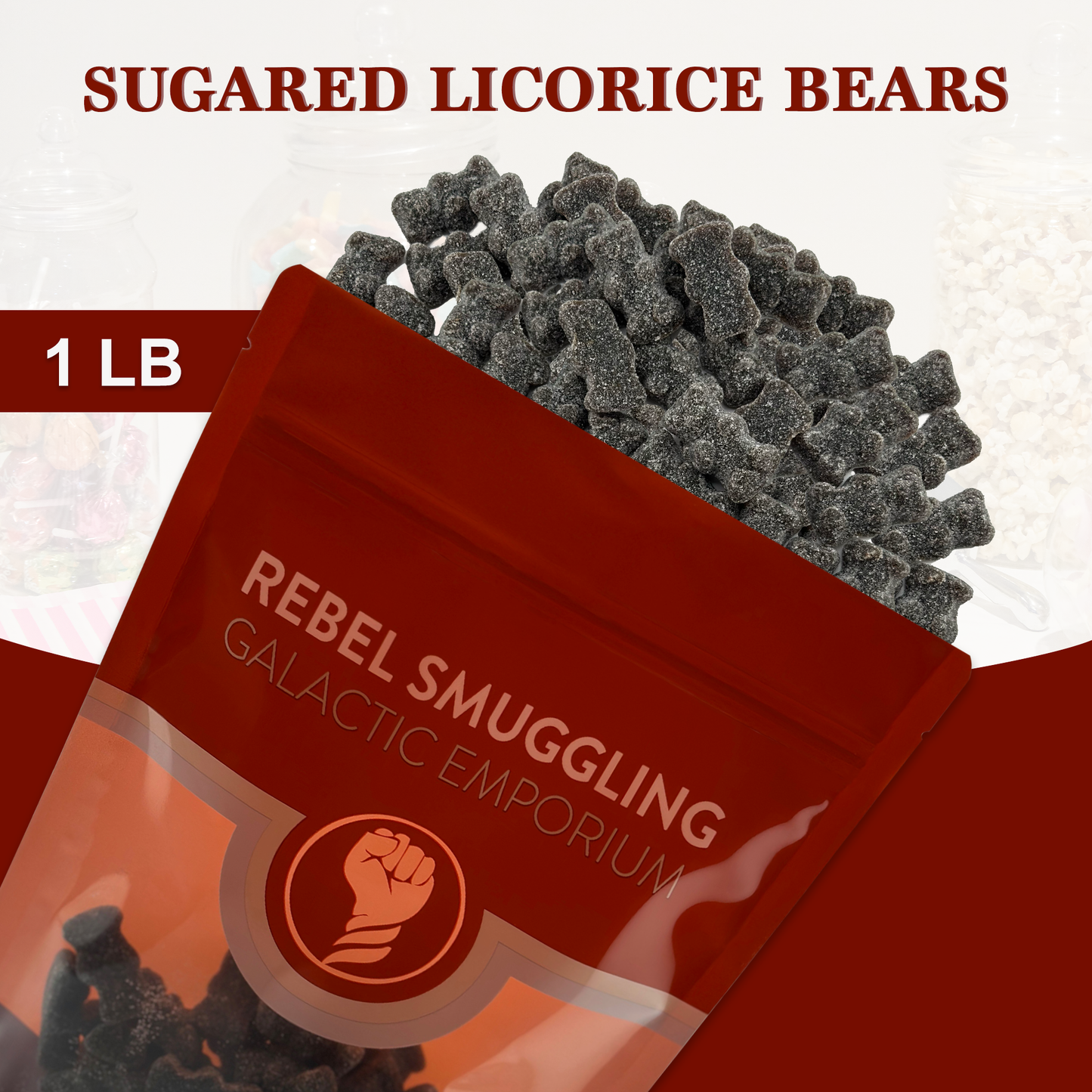 Sugared Licorice Bears Bulk 1lb Bag by Rebel Smuggling Galactic Emporium