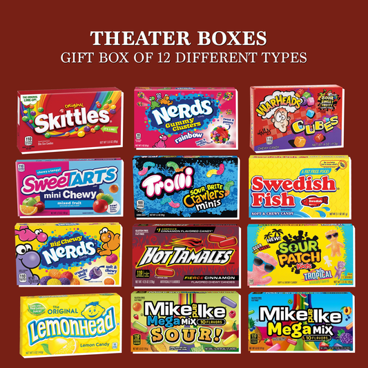 Movie Theater Candy Box Variety 12 Pack. Movie Candy, Mike and Ike Candy Bulk, Movie Theater Box Candy, Boxed Candy, Movie Candy Boxes Variety Pack Bulk