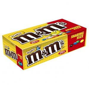 M&Ms Peanut Chocolate Candy - King Size, 24-Count