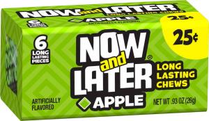 Now and Later Apple Long Lasting Chew Candy - 24 per pack -- 12 packs per case.