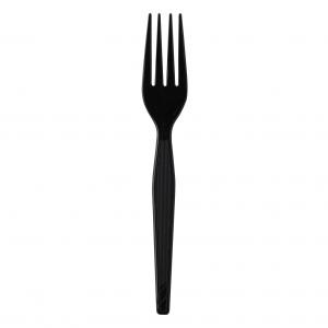 Dixie Heavy Weight Individually Wrapped Polystyrene Black Fork (