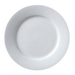 Vertex China Argyle Collection Undecorated Porcelain White Wide Rim Plate, 10 1/4 inch - 12 per case.