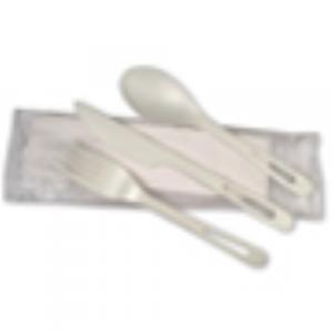 World Central WORASPSTN 6 in. TPLA Compostable Cutlery Set, Whit