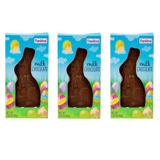 Frankford Chocolate Easter Bunny Bulk 3 Pack- Contains 3 Each of Milk Chocolate Bunny Easter 2.25oz, Easter Bunny Chocolate Candy, Easter Chocolate Bunny Bulk, Easter Chocolate Rabbit