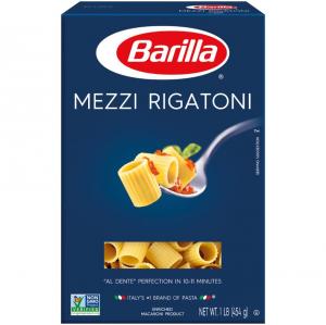 Barilla Pasta, Mezzi Rigatoni, 16 Ounce, (Pack Of 12)