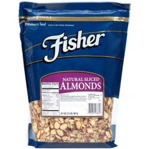 Fisher Chefs Naturals 18862 Sliced Almond, Bulk Pack (2 lbs, 3 Per Case)