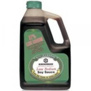 Kikkoman Less Sodium Soy Sauce, 0.5 Gallon -- 6 per case.