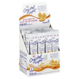 Kraft Crystal Light on The Go Sunrise Drink Mix Classic Orange, 2 Ounce - 30 per pack -- 4 packs per case.