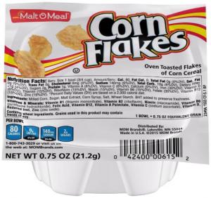 Malt O Meal Post Consumer Brands Bowls Cereal Corn Flakes .75oz (PACK OF 96)