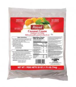Royal Clabber Instant Coconut Cream Pudding & Pie Filling Mix (28 OZ, 12 Packs)
