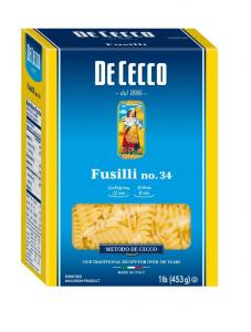De Cecco Pasta Dececco Enriched Macaroni Fusilli, 1 Pound - 12 per case
