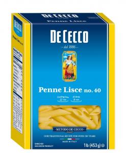 De Cecco Enriched Macaroni Penne Lisce, Ready-To-Cook (1 lbs, 12 Per Case)