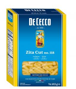 De Cecco Enriched Macaroni Zita Cut, Ready-To-Cook (1 lbs, 12 Per Case)