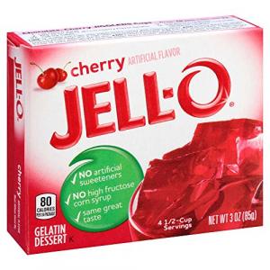 JELLO Instant Cherry Gelatin Dessert Mix (3oz Boxes, Pack of 6)