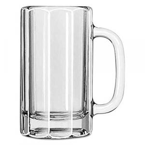 Libbey Glassware 5020 Paneled Beer Mug, Clear Glass (16 Oz, Pack Of 12)