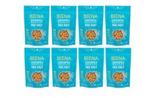 Biena Roasted Chickpea Snacks, Sea Salt, 5 Ounce, Pack of 8