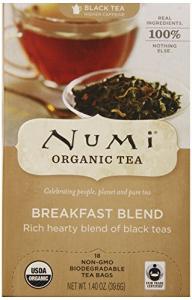 Numi Organic Tea Fair Trade Breakfast Blend - Morning Rise - Full Leaf Black Tea in Teabags, 18-Count Box (Pack of 6)