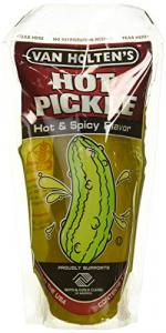 Van Holten's Large Hot And Spicy Pickle Whole Single Serve Pouch, 12 x 1 each Case