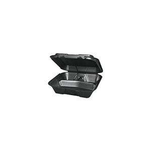 Genpak SN203-3L 9.25 x 9.25 x 3 3-Comp. Black Container - 200 /CS