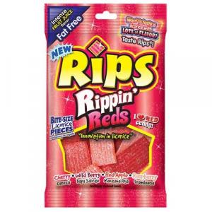Rips Bite Size Rippin Reds Licorice Candy Pieces, 4 Ounce - 12 per case