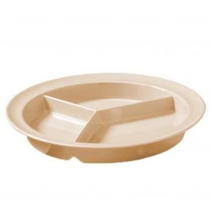G.E.T. Enterprises Tan 9" 3-Compartment Plate, Break Resistant Dishwasher Safe, Supermel Collection CP-530-T (12pk)