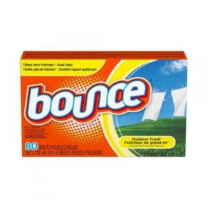 Bounce Outdoor Fresh Scent Dryer Sheets - 80 Sheets per Pack - 9 Packs per case.