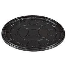 PartiPak PETE Black Round Everyday Tray, 18 inch - 50 per case.