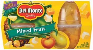 Del Monte Mixed Fruit In Light Syrup 4 - 4 oz cups (Pack of 6)