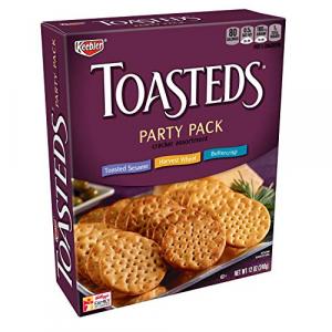 Keebler, Toasteds, Crackers, Toasted Sesame, Harvest Wheat and Buttercrisp, Party Pack, 12 oz(Pack of 12)
