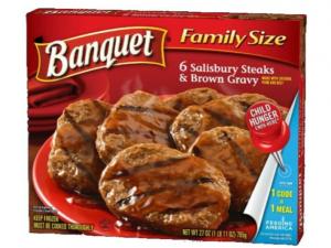 Conagra Banquet Family Size Salisbury Steaks And Brown Gravy 27oz (PACK OF 6)