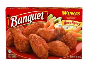 Banquet Hot And Spicy Wings, Made With Bleached Flour (11 OZ, 12 Per Case)