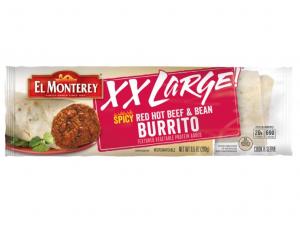 El Monterey XX Large Spicy Red Hot Beef & Bean Burrito (9.5 Oz, Pack Of 12)