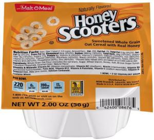 Malt O Meal Honey Nut Scooters Sweetened Whole Grain Oat Cereal,