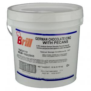 Brill Transmart German Chocolate Icing w/Picans (18 Lb. Single Pail)