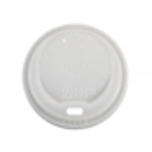 World Centric Compostable CPLA Cup Lid for 8 Ounce Hot Cup - 1000 per case.